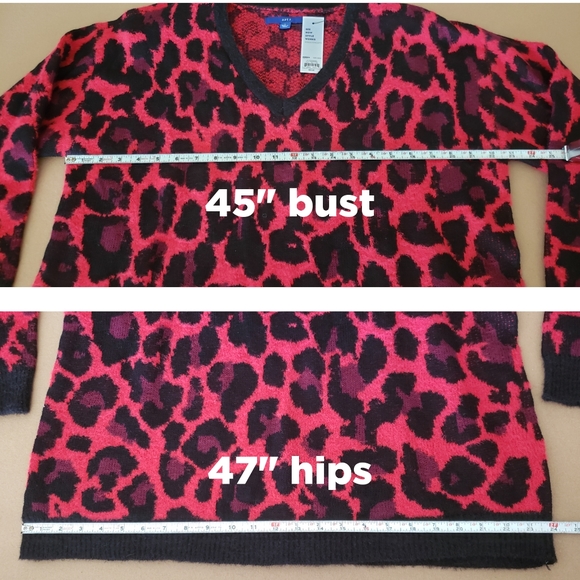*SALE* NEW Sweater, Leopard Red - Picture 2 of 5